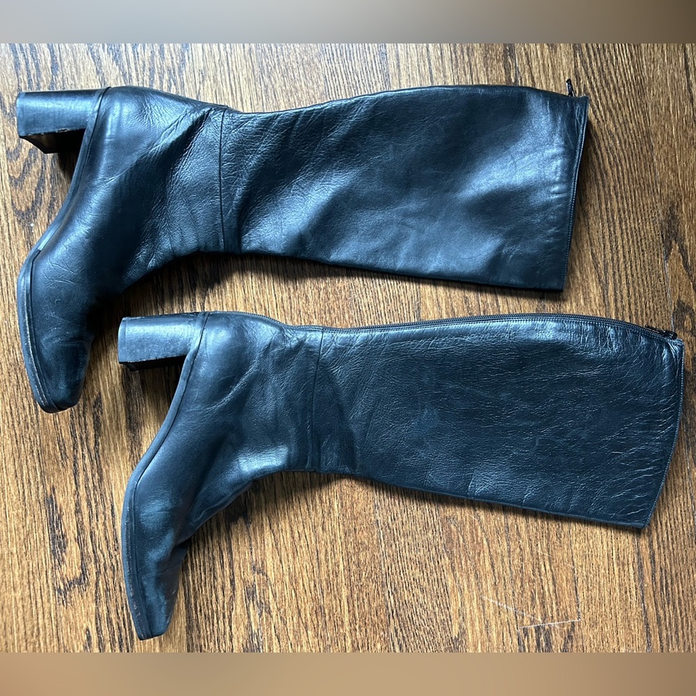 Stuart Weitzman black leather boots, size 9